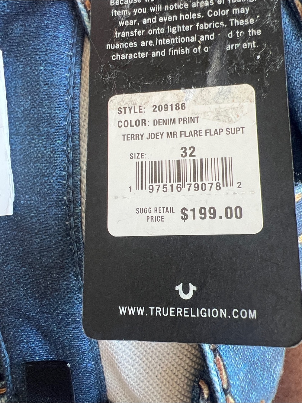 True Religion Women’s Blue Bootcut Jeans with Contrast Stitching soft stretchy - Picture 9 of 10